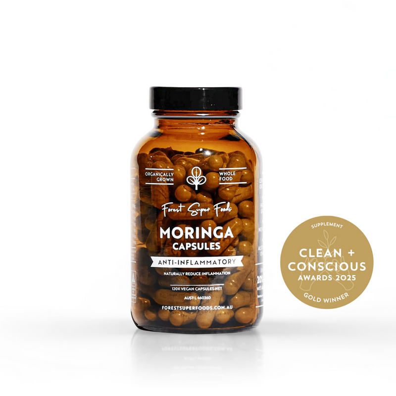 Forest Super Foods Organic Moringa Capsules Forest Super Foods Organic Moringa Capsules with Clean and Conscious badge, ranked as the top moringa supplement.